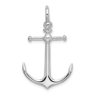 Sterling Silver Polished 3D Anchor Pendant QC10571