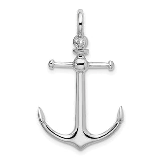 Sterling Silver Polished 3D Anchor Pendant QC10571
