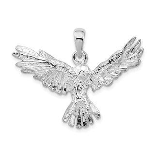 Sterling Silver Polished Flying Eagle Pendant QC10593