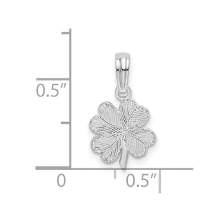 Sterling Silver Polished/Textured Shamrock Pendant