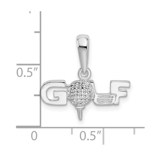 Sterling Silver Polished GOLF Tee and Club Pendant