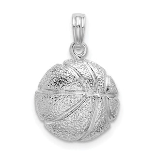 Sterling Silver Polished Basketball Pendant QC10610