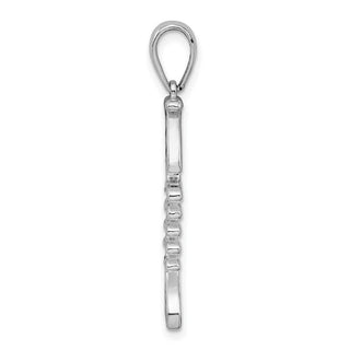 Sterling Silver Polished 3D Enameled Fishbone Pendant
