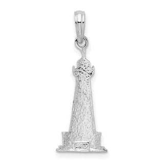 Sterling Silver Polish Enameled Cape Hatteras Lighthouse Pendant