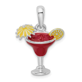 Sterling Silver Polished Enameled Margarita Pendant