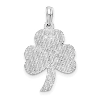Sterling Silver Polished Enameled Shamrock Pendant