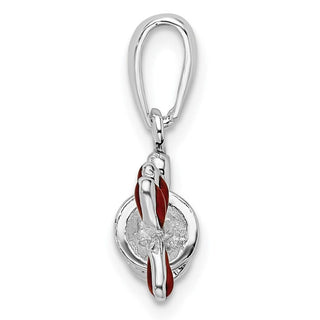 Sterling Silver Polished 3D Enameled Golf Bag Pendant