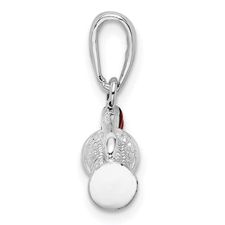 Sterling Silver Polished 3D Enameled Golf Bag Pendant