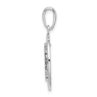 Sterling Silver Polished Enamel Hilton Head w/Lighthouse Pendant