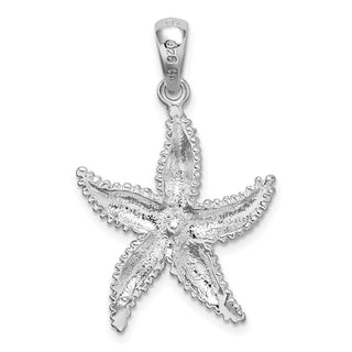 Sterling Silver Polished Starfish w/14k Yellow Gold Accent Pendant