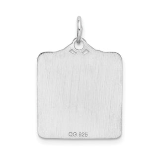 Sterling Silver Pink Birth Certificate Polished Front/Satin Back Charm