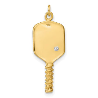 Sterling Silver Gold-tone and Enamel Pickleball Pendant