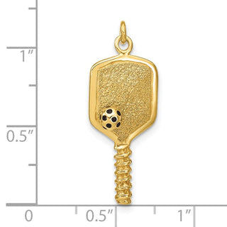 Sterling Silver Gold-tone and Enamel Pickleball Pendant