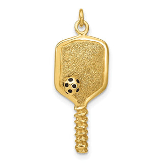 Sterling Silver Gold-tone and Enamel Pickleball Pendant