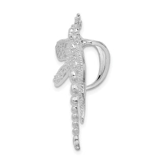 Sterling Silver Polished Dragonfly w/Filigree Wings Slide Pendant