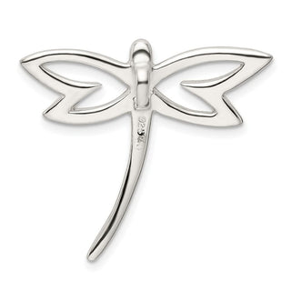 Sterling Silver Polished Dragonfly Chain Slide Pendant