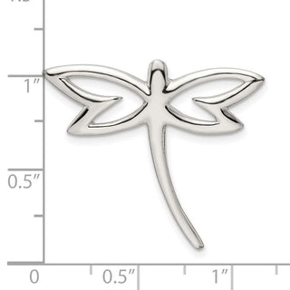 Sterling Silver Polished Dragonfly Chain Slide Pendant