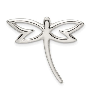 Sterling Silver Polished Dragonfly Chain Slide Pendant