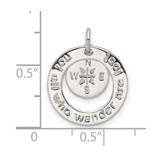 Sterling Silver Round NOT ALL WHO WANDER Charm