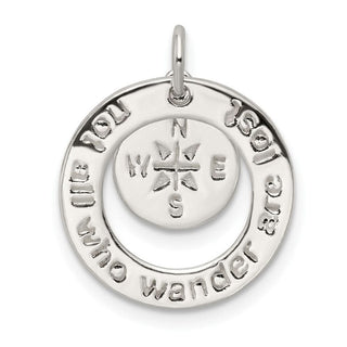 Sterling Silver Round NOT ALL WHO WANDER Charm