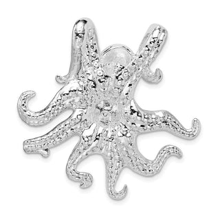 Sterling Silver Polished Octopus Slide Pendant