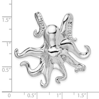 Sterling Silver Polished Octopus Slide Pendant