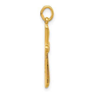 Sterling Silver Gold-plated Polished Round Tapered Ends Cross Pendant