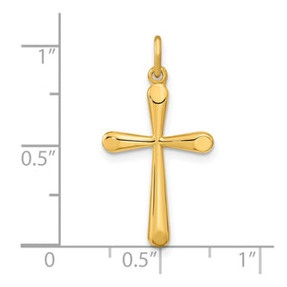 Sterling Silver Gold-plated Polished Round Tapered Ends Cross Pendant