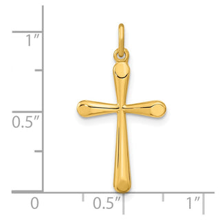 Sterling Silver Gold-plated Polished Round Tapered Ends Cross Pendant