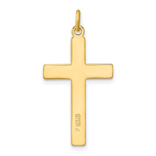 Sterling Silver Gold-plated Polished and Satin Diamond-cut Cross Pendant