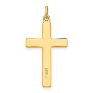 Sterling Silver Gold-plated Polished and Satin Diamond-cut Cross Pendant