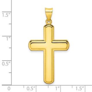 Sterling Silver Gold-tone Polished Solid Cross Pendant QC11123