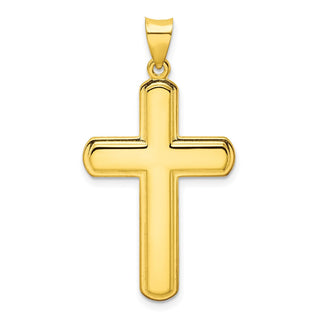 Sterling Silver Gold-tone Polished Solid Cross Pendant QC11123
