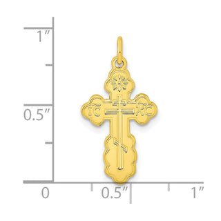Sterling Silver Gold-tone Polished Solid Miraculous Symbols Cross Pendant