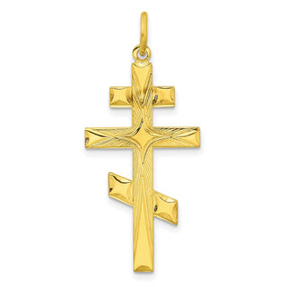 Sterling Silver Gold-tone Polished Solid Cross Pendant QC11131