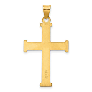 Sterling Silver Gold-tone Polished Solid Cross Pendant QC11134