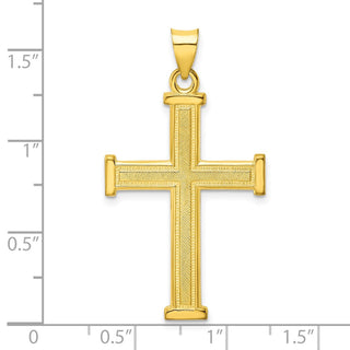 Sterling Silver Gold-tone Polished Solid Cross Pendant QC11134