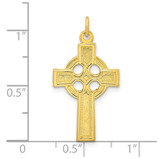Sterling Silver Gold-tone Polished Solid Cross Pendant QC11136