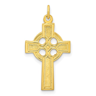 Sterling Silver Gold-tone Polished Solid Cross Pendant QC11136