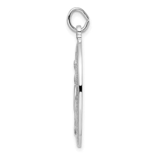 Sterling Silver Rhodium-plated Polished Solid Miraculous Medal Pendant QC11189