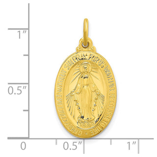 Sterling Silver Gold-tone Polished Solid Miraculous Medal Pendant QC11190