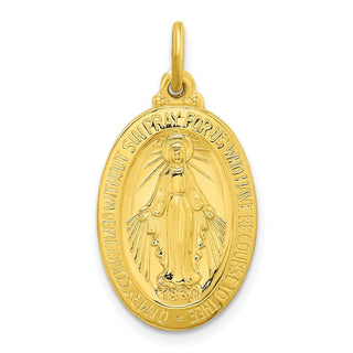 Sterling Silver Gold-tone Polished Solid Miraculous Medal Pendant QC11190