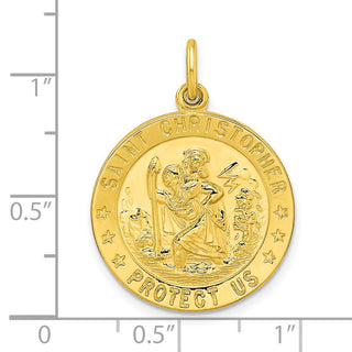 Sterling Silver Gold-tone Polished Solid Saint Christopher Medal Pendant QC11195