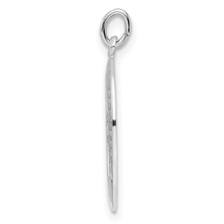Sterling Silver Rhodium-plated Polished Solid Saint Christopher Pendant