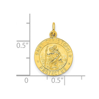 Sterling Silver Gold-tone Polished Solid Saint Christopher Medal Pendant QC11198