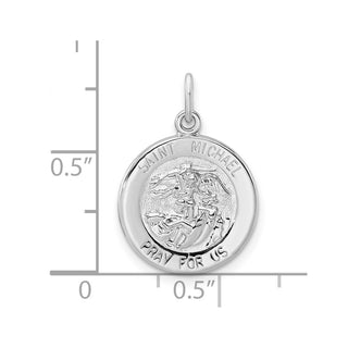 Sterling Silver Rhodium-plated Polished Solid Saint Michael Pendant QC11201