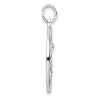 Sterling Silver Rhodium-plated Polished Solid Saint Michael Pendant QC11204