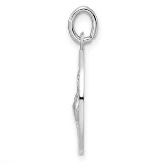 Sterling Silver Rhodium-plated Polished Solid Saint Francis Pendant