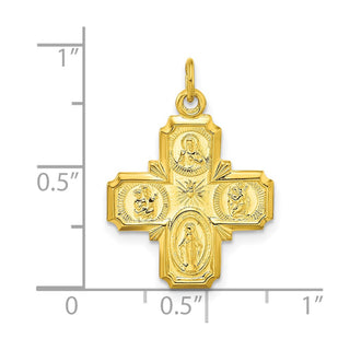 Sterling Silver Gold-tone Polished Solid Miraculous Medal Pendant QC11208