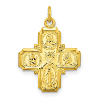 Sterling Silver Gold-tone Polished Solid Miraculous Medal Pendant QC11208